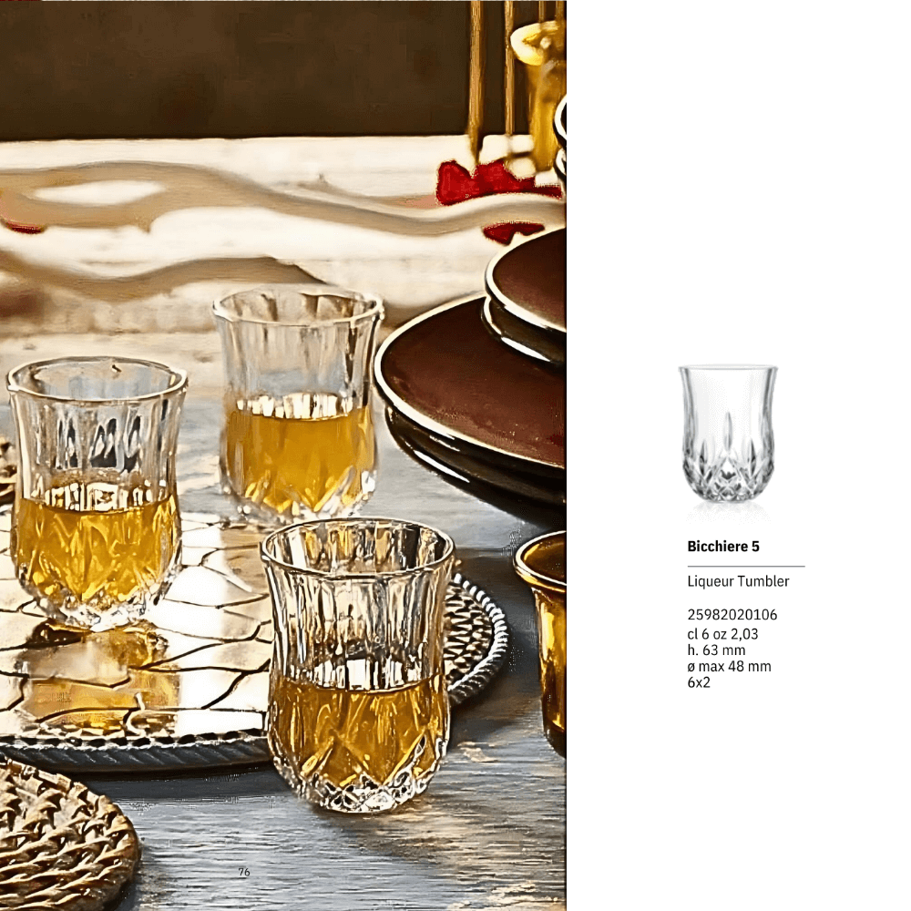 Bộ 6 Ly Shot Uống Rượu Thủy Tinh Pha Lê Ý Rcr Opera Liqueur Tumblers